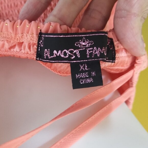 VTG Y2K Almost Famous Strappy Chiffon Fit & Flare Mini Dress XL Coquette - Picture 5 of 7